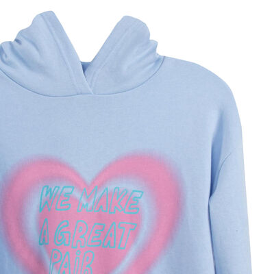 Imagen 2 del producto Polerón con Gorro Niña Chess Celeste, Crudo, Rosado