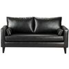 Juego de Living Bodevir Sky PU 00 Sofá 3 Cuerpos + Dos Pouf 1 Cuerpo Negro 