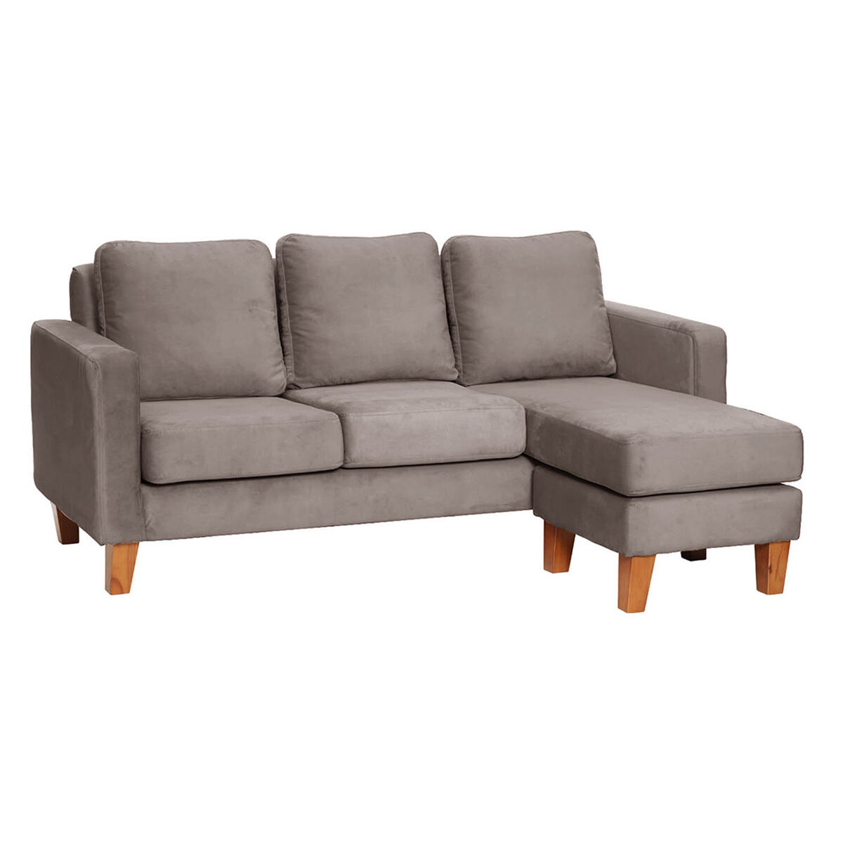Seccional Intercambiable Latam Home Venecia 3 Cuerpos Gris + Sitial Munich Tela Gris