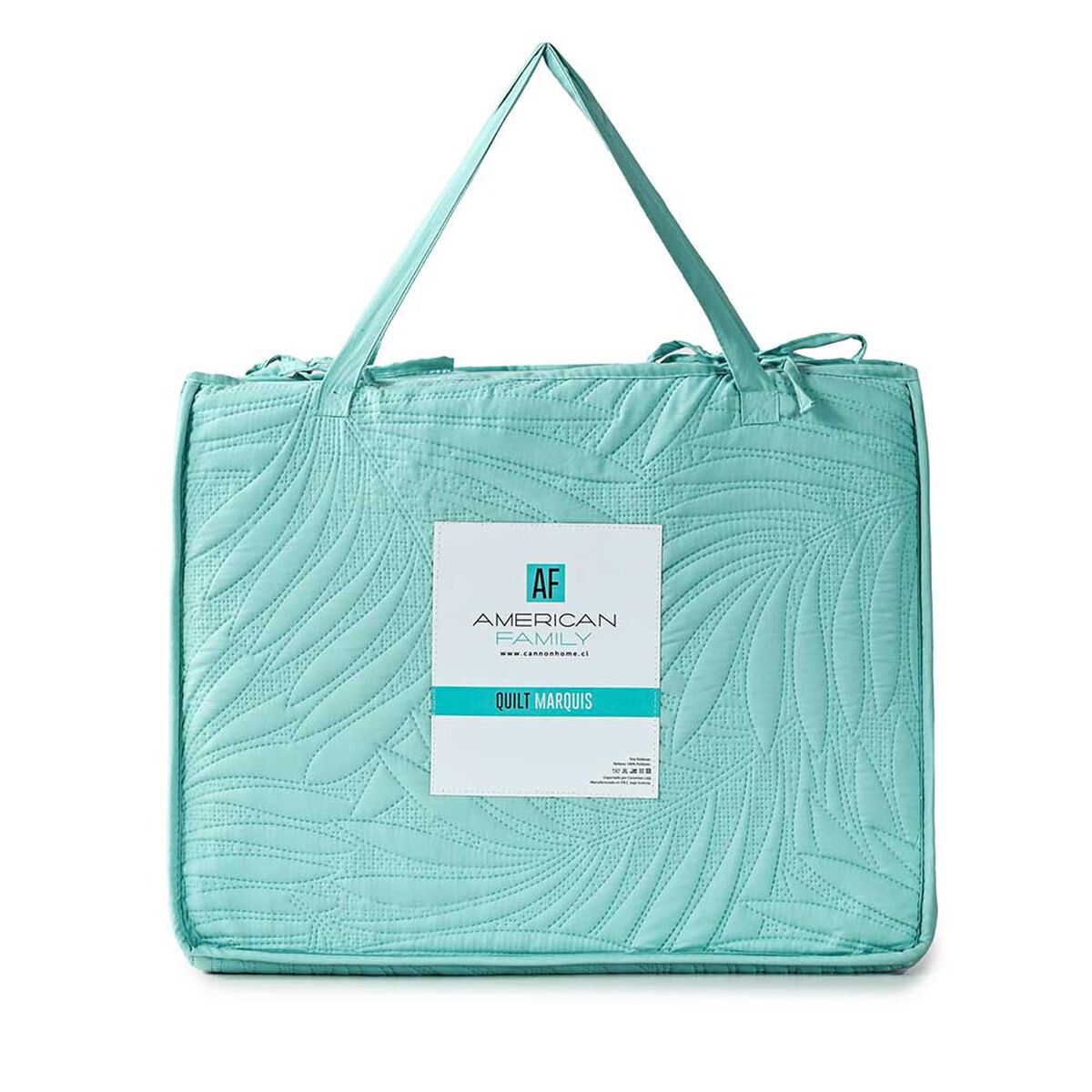 Quilt American Family 1.5 Plazas Marquis Aqua