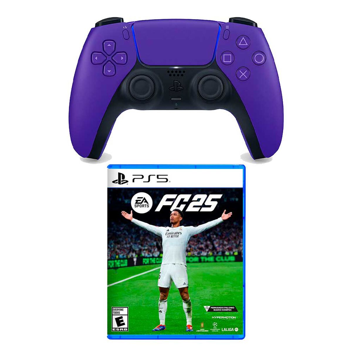 Combo Control Inal&aacute;mbrico Sony PS5 DualSense Galactic Purple + Juego PS5 EA Sports FC 25