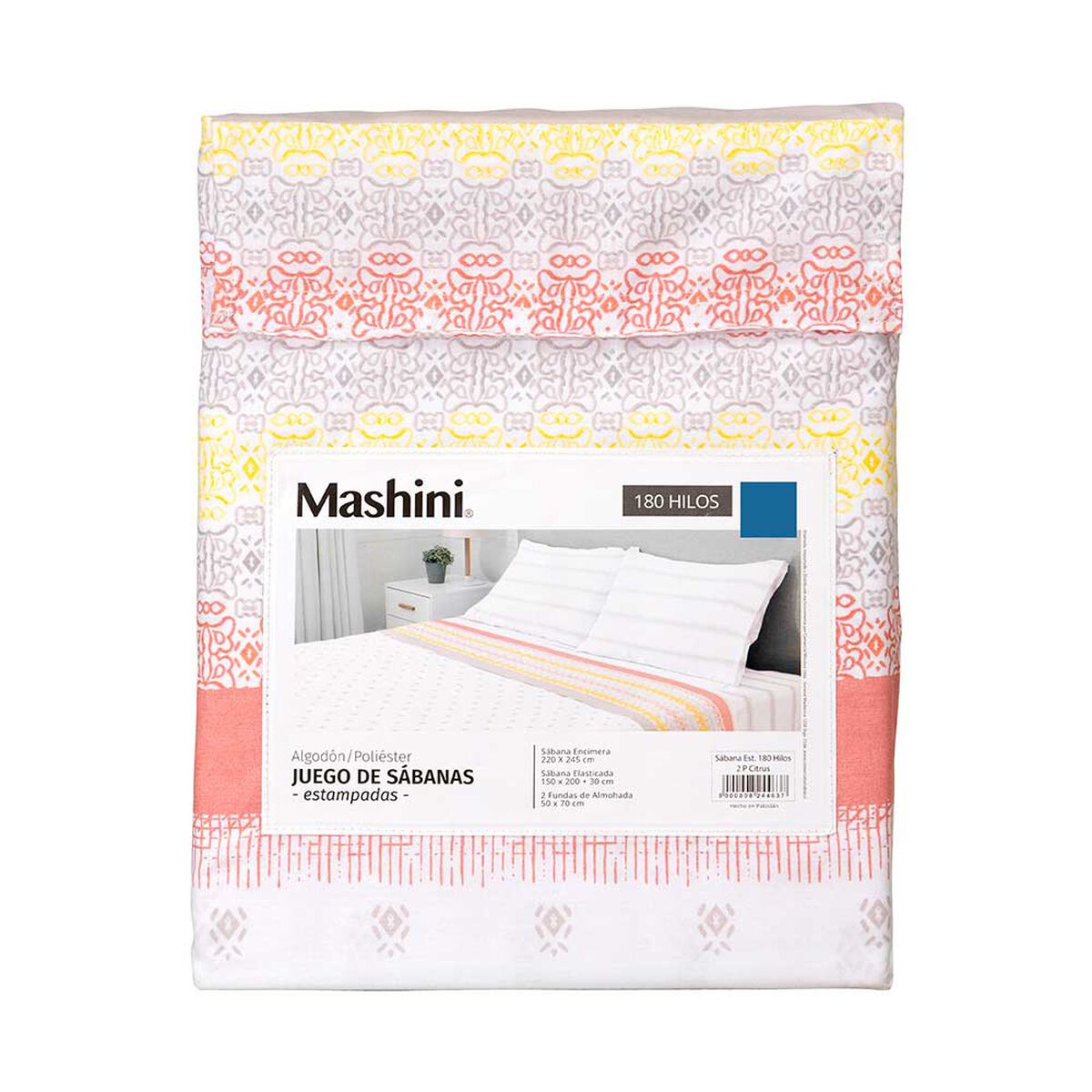 Juego de Sábanas Mashini 180 Hilos King Estampado Multicolor