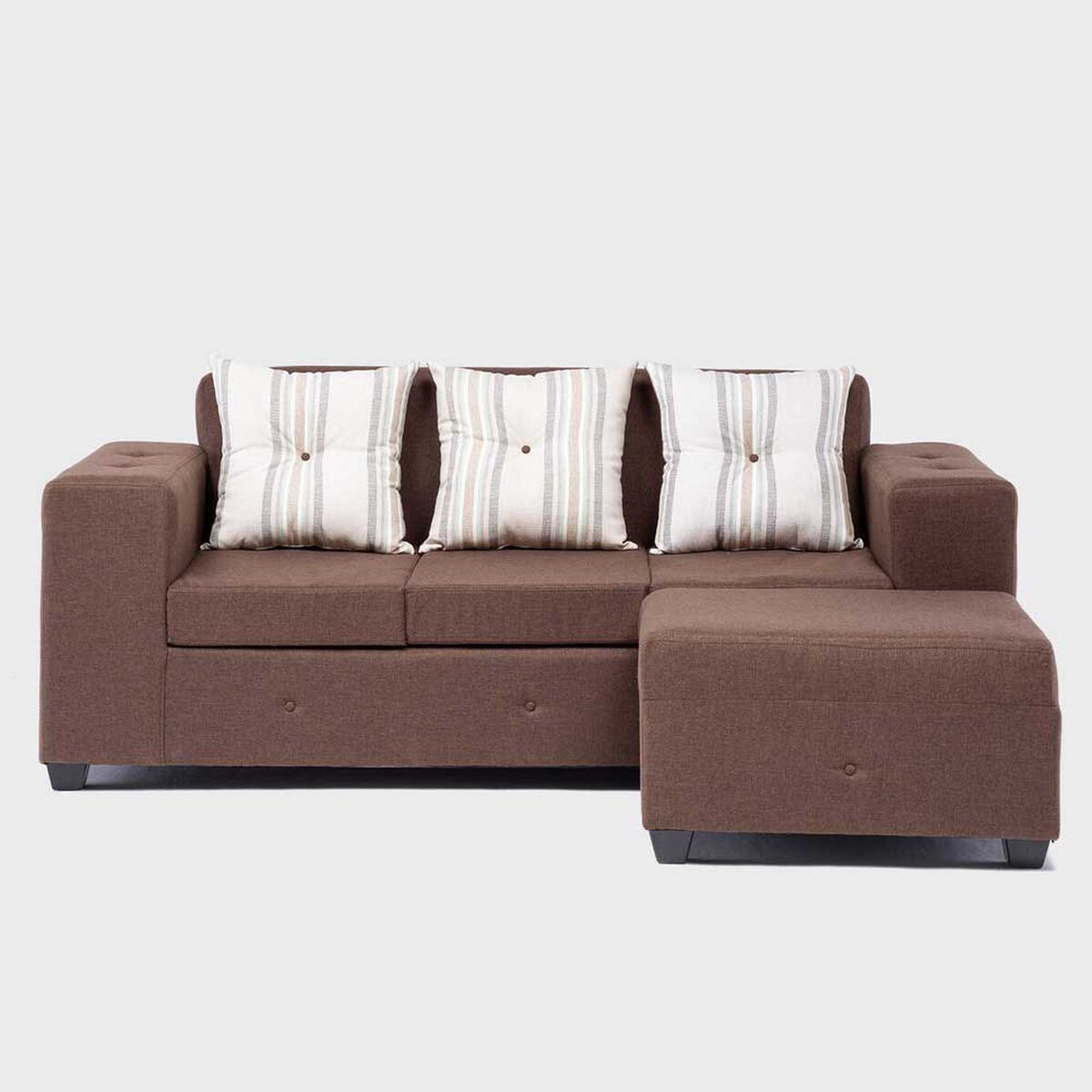 Sofá Seccional Mexx Muebles Ginebra 5 Cuerpos Chocolate