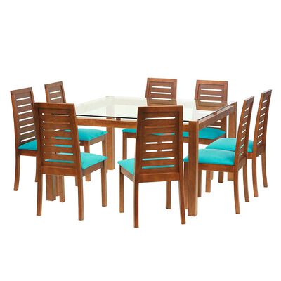 Juego de Comedor Latam Home Barcelona 8 Sillas Turquesa