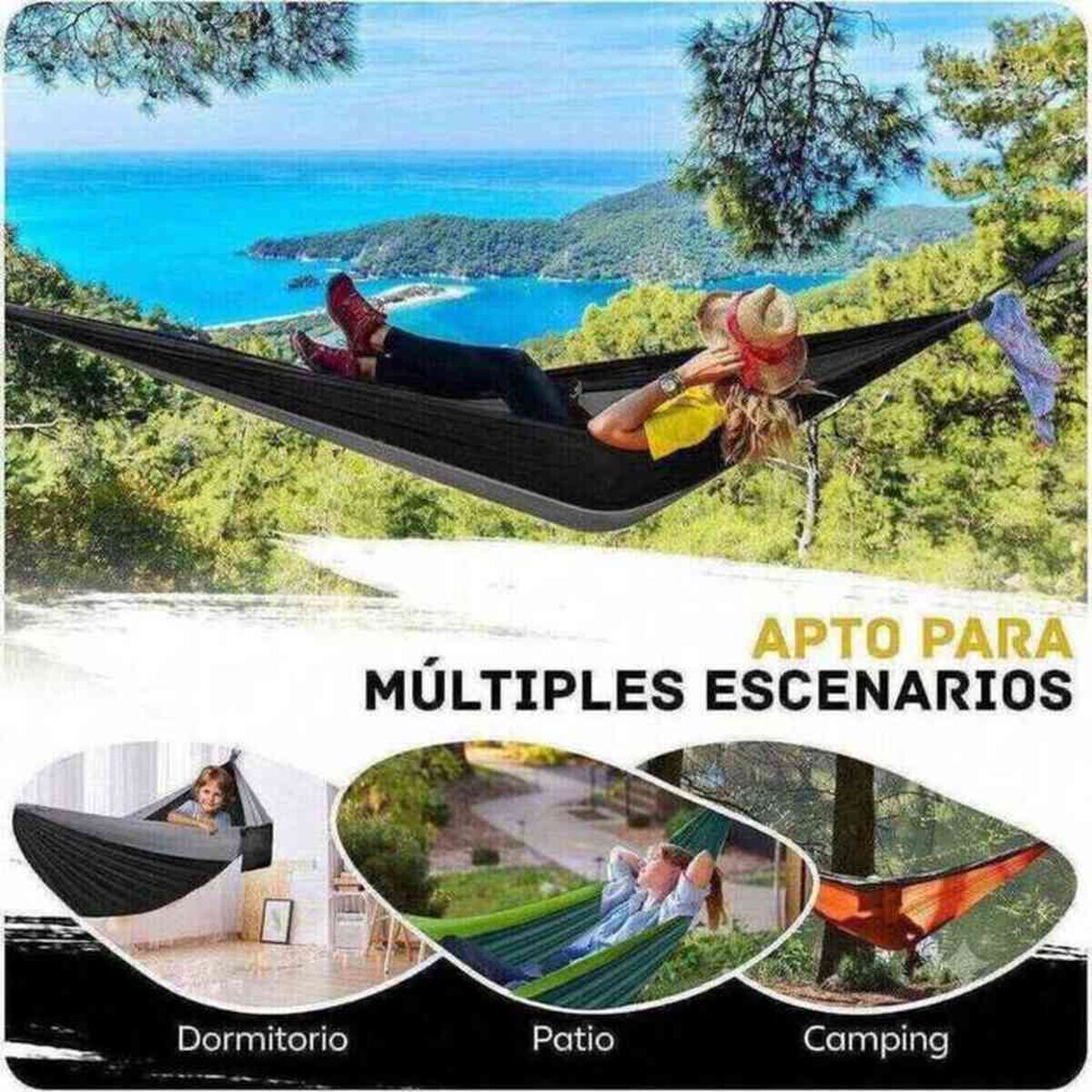 Hamaca Compacta Negra Pro Outdoor