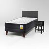 Cama Europea Drimkip 1,5 Plazas Eurotop + Respaldo Royal + Velador Rover