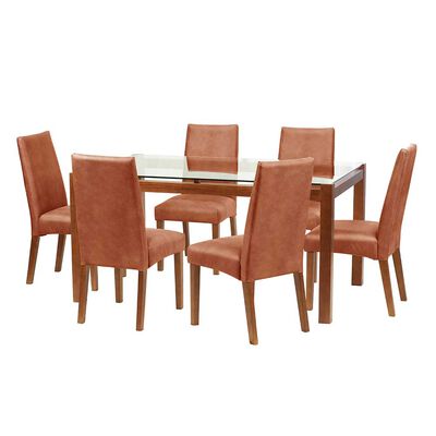 Juego de Comedor Latam Home Barcelona 6 Sillas Tabaco