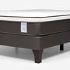 Cama Europea Rosen 2 Plazas New Style 4 Plus + Respaldo + 2 Veladores Tabor Caramelo