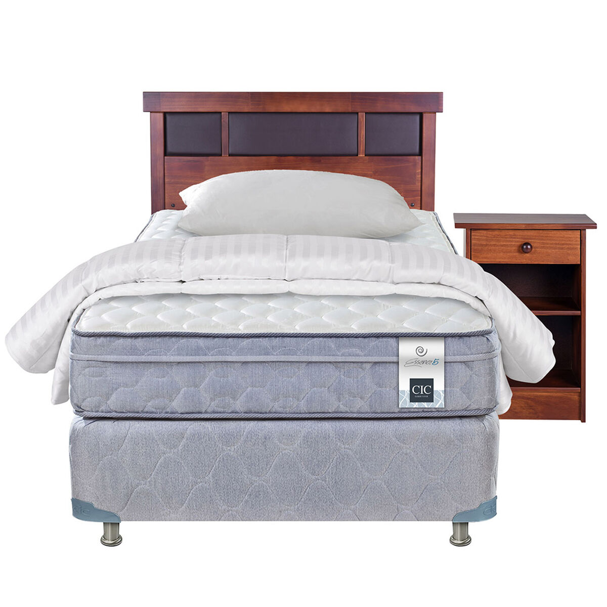 Box Americano 1.5 Plazas CIC Dublin + Respaldo + Velador