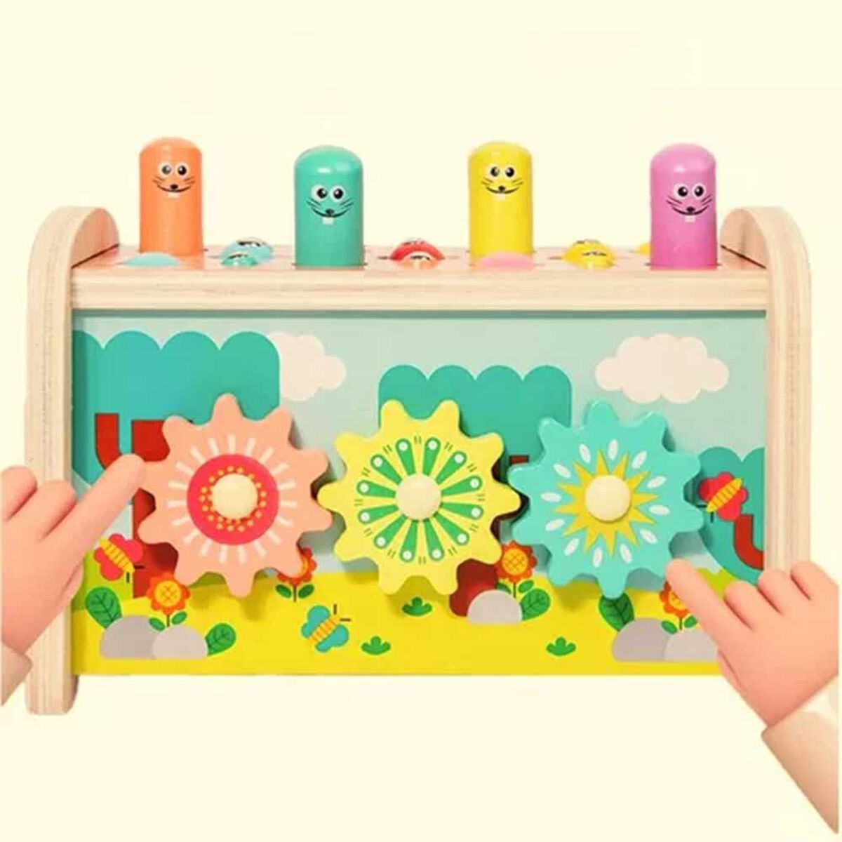 Juguete De Madera Leon Multifuncional Xilófono Montessori Bebesit