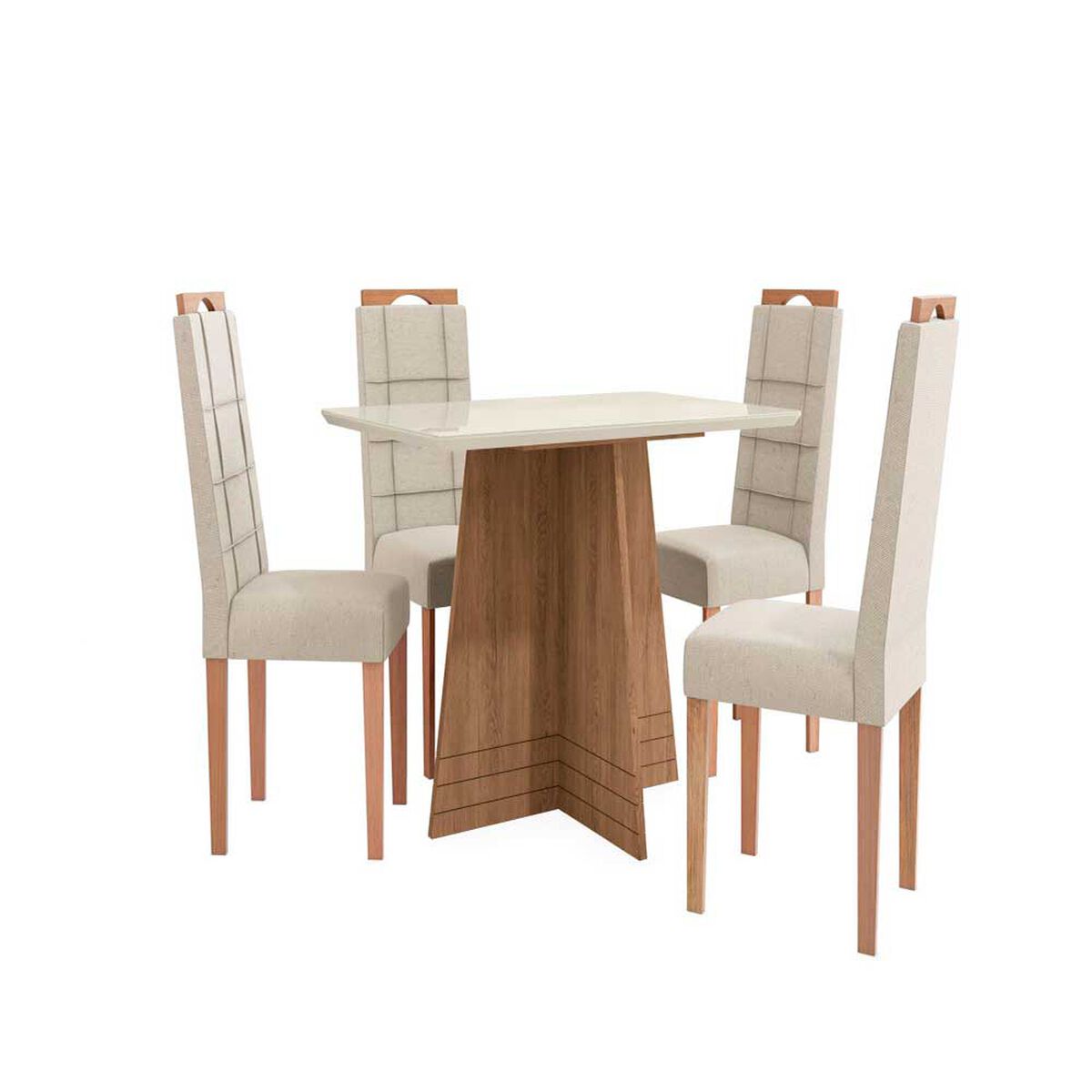 Comedor Yardas Roma 4 Sillas Off White