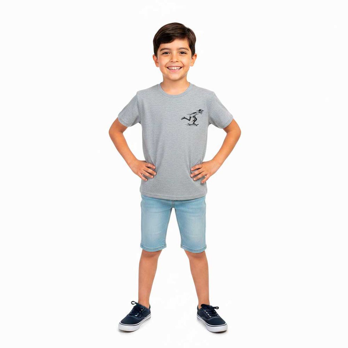 Polera Manga Corta de Algod&oacute;n Ni&ntilde;o Chess