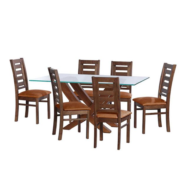Juego de Comedor Latam Home Alicante 6 Sillas Tabaco