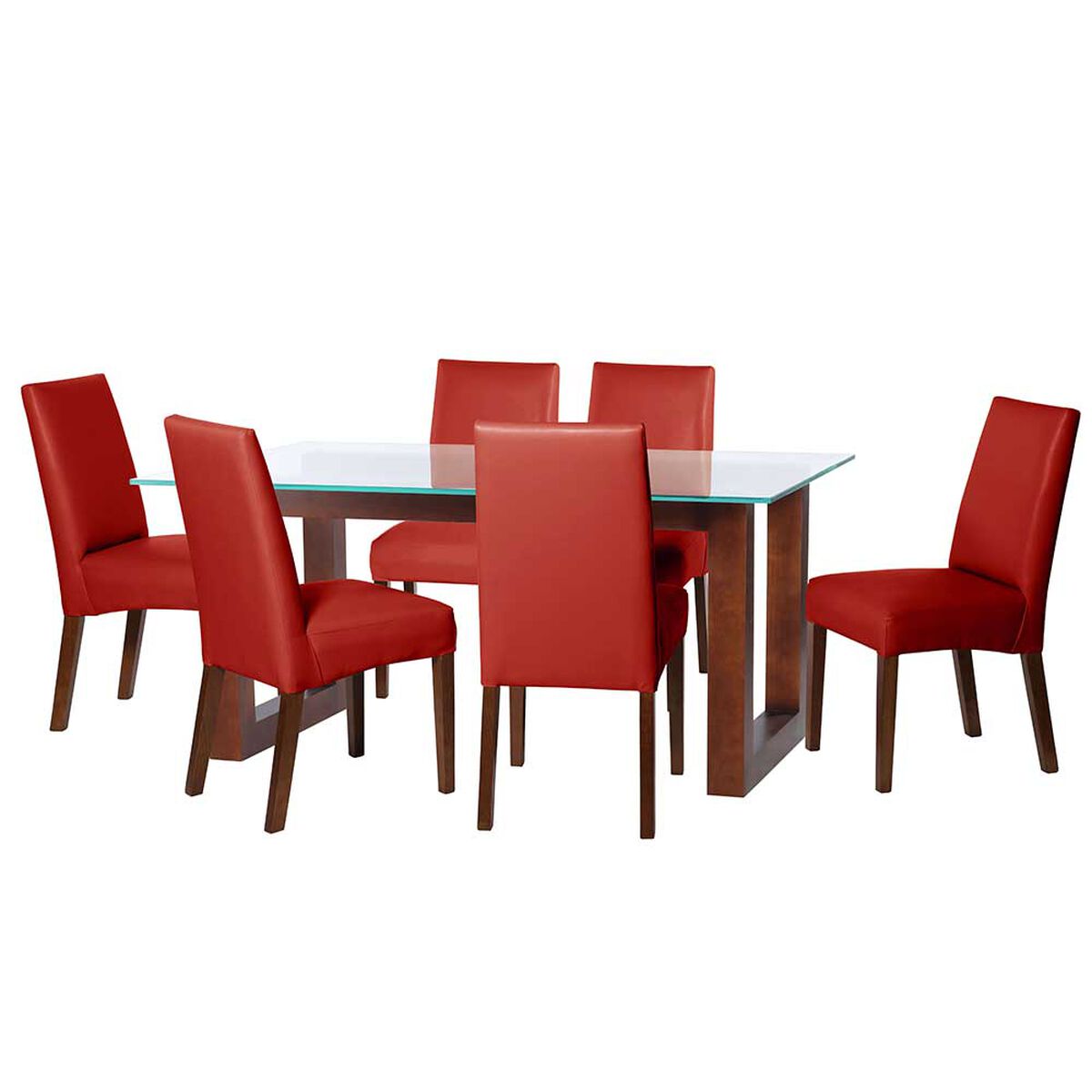 Juego de Comedor Latam Home Pamplona Segovia 6 Sillas Cuero Caf&eacute; Moro