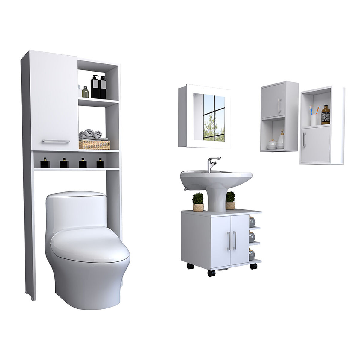 Botiqu&iacute;n + Optimizadores Lavamanos + Ba&ntilde;o + Auxiliar X2 TuHome Big Bath