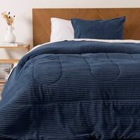 Plumón Mashini Corduroy Coral Sherpa 1.5 Plazas Azul