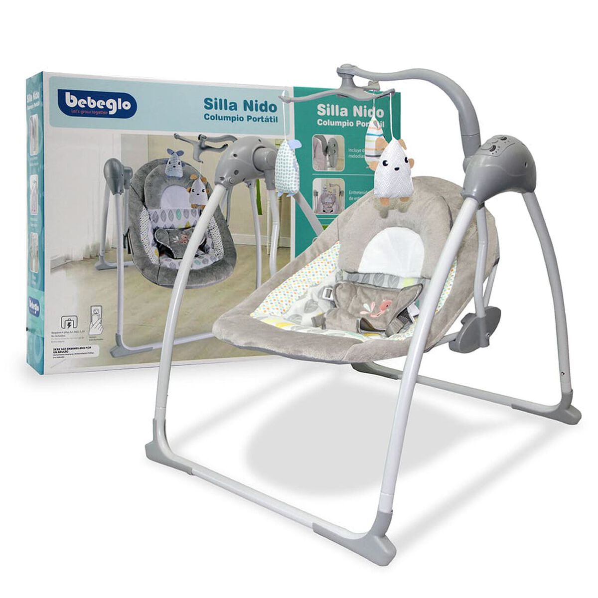 Silla Mecedora Electrónica con Móvil Gris