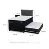 Cama Nido CIC 1,5 Plazas Premium + Respaldo + Velador Dublin