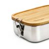 Tupper de Acero Inoxidable Tapa Madera Simplit Blanco 800 ml