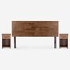 Cama Europea Rosen 2 Plazas Wave + Respaldo Tabor Caramelo + 2 Veladores