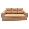 Juego de Living Kea Nize Sofá 3 Cuerpos + Dos Pouf Tela Beige