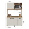 Mueble de Cocina Home Mobili Venus 4 Puertas 1 Cajón Café y Blanco Off