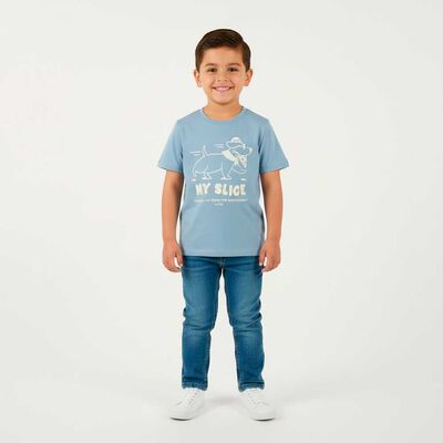 Imagen 1 del producto Polera Manga Corta Niño Chess Celeste, Grafito