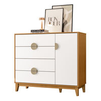 Cómoda Vekkahome Ipe 1 Puertas 4 Cajones Café