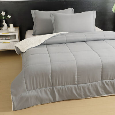 Plum&oacute;n Illusions Sherpa Liso 2 Plazas Gris