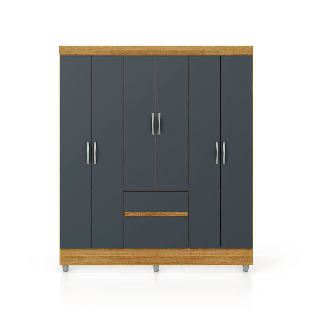 Closet Vekkahome Americano 6 Puertas 2 Cajones Gris