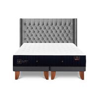 Cama Europea CIC Base Dividida 2 Plazas Premium + Respaldo Sesia