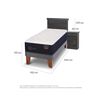 Cama Europea CIC 1,5 Plazas Premium + Respaldo + Velador Dublin