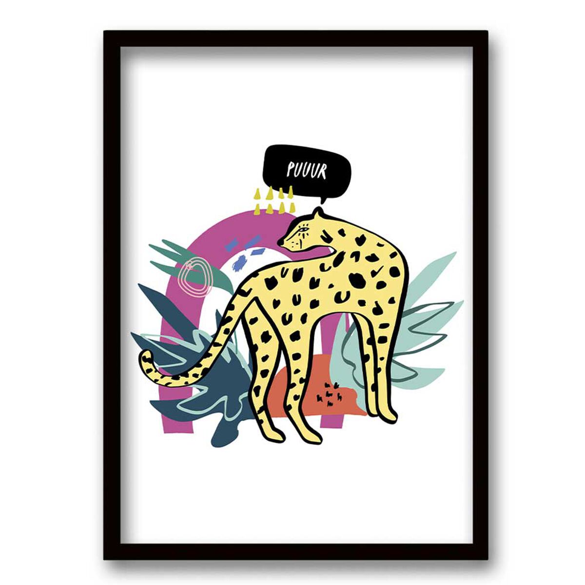 Cuadro Decorativo Retela Tigre Flúor 40 x 30 cm