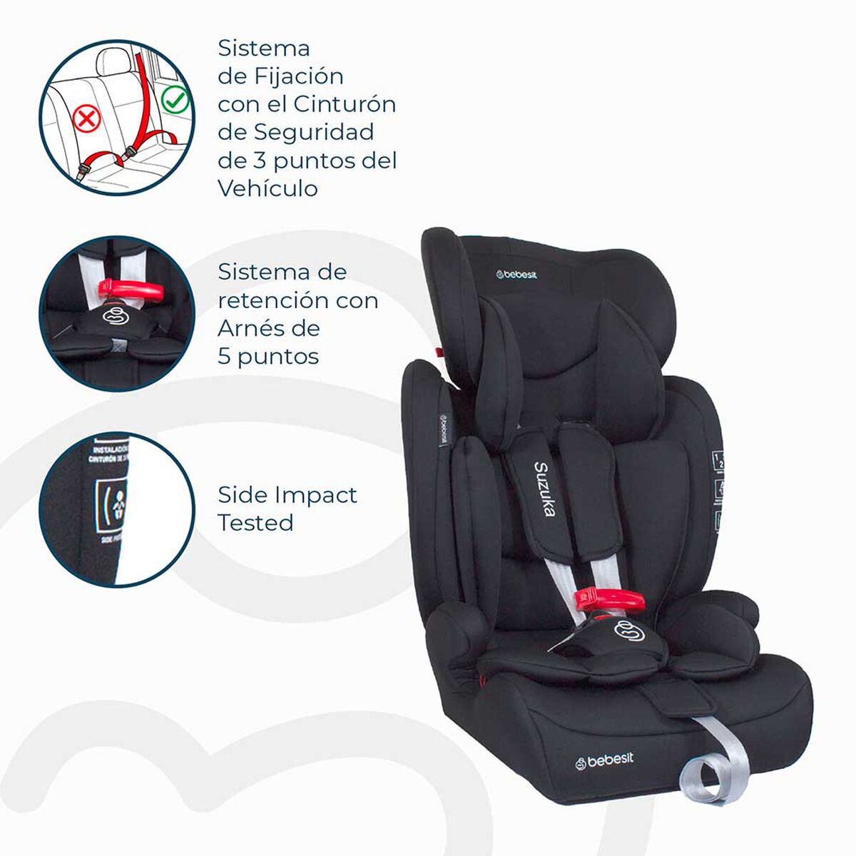 Silla de Auto Suzuka Negro Bebesit