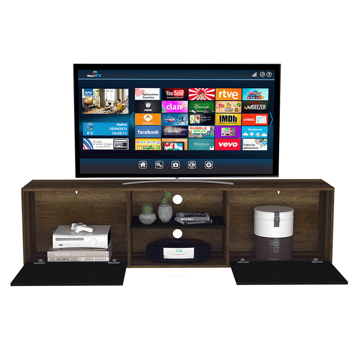 Rack TV TuHome Vassel Caramelo / Wengue  Hasta 80"