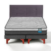 Cama Europea Flex 2 Plazas Dream Pocket Box B/D + Respaldo Royal Grafito