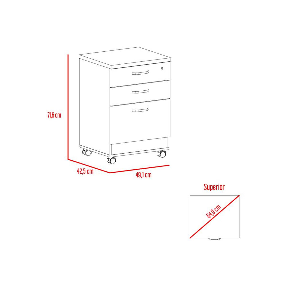 Combo Escritotio + Archivador 3 Puertas TuHome Home Office Negro Soft-Co&ntilde;ac