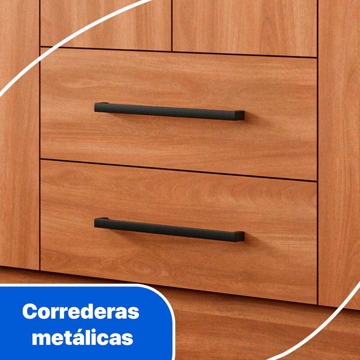 Clóset Roca Ámbar 6 Puertas 2 Cajones Canela