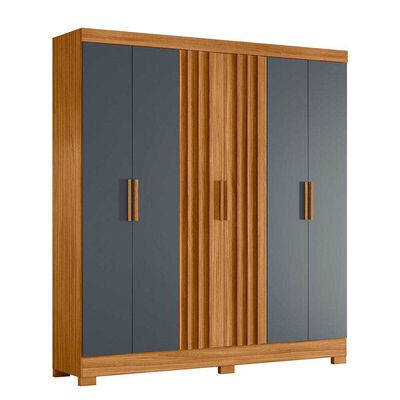 Clóset Di Poretti Valencia 6 Puertas 2 Cajones Gris