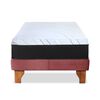 Cama Europea Latam Home 1,5 Plazas Zen Top Spring Visco Velvet Palo Rosa