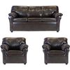 Juego de Living Muebles America Santa Fe Sofá 3 Cuerpos + Dos Sillones 1 Cuerpo Café Moro