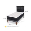 Cama Europea CIC 1,5 Plazas Premium + Respaldo Torino Negro