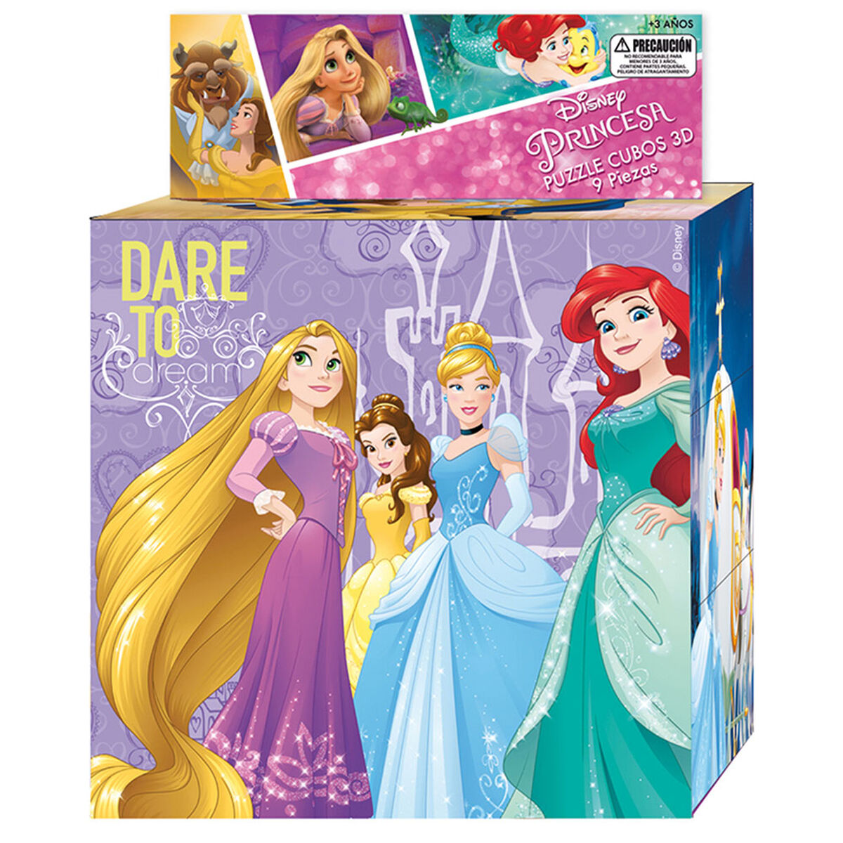 Puzzle 9 Cubos 3D 18X18 Cm Princesas Disney