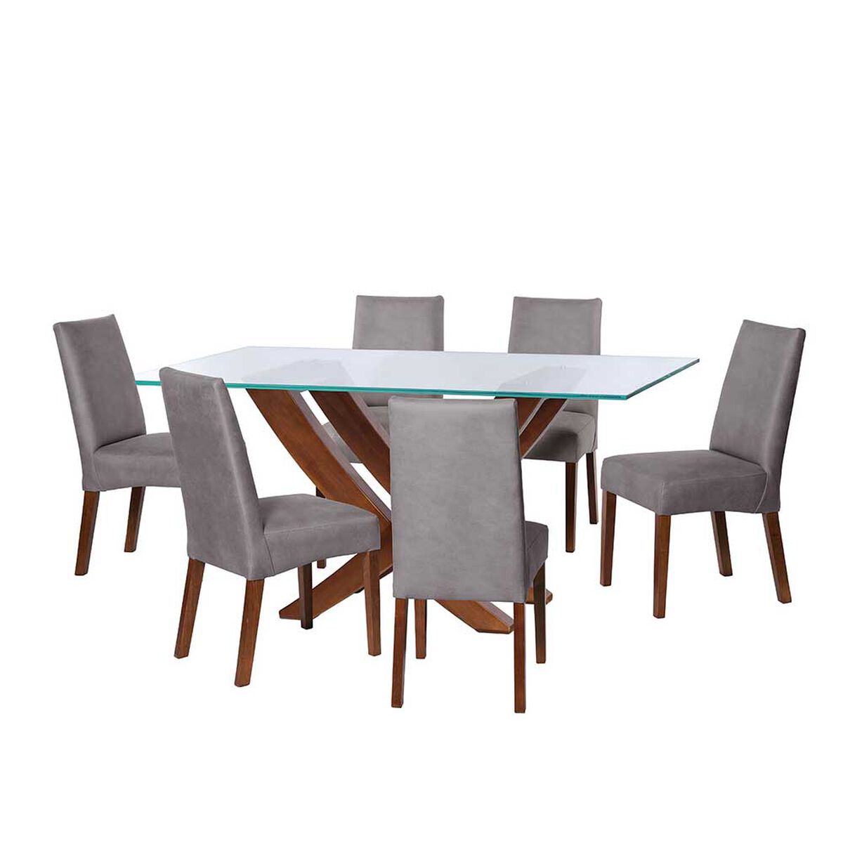 Juego de Comedor Latam Home Alicante 6 Sillas Gris