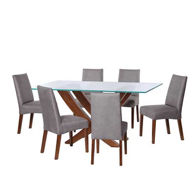 Juego de Comedor Latam Home Alicante 6 Sillas Gris
