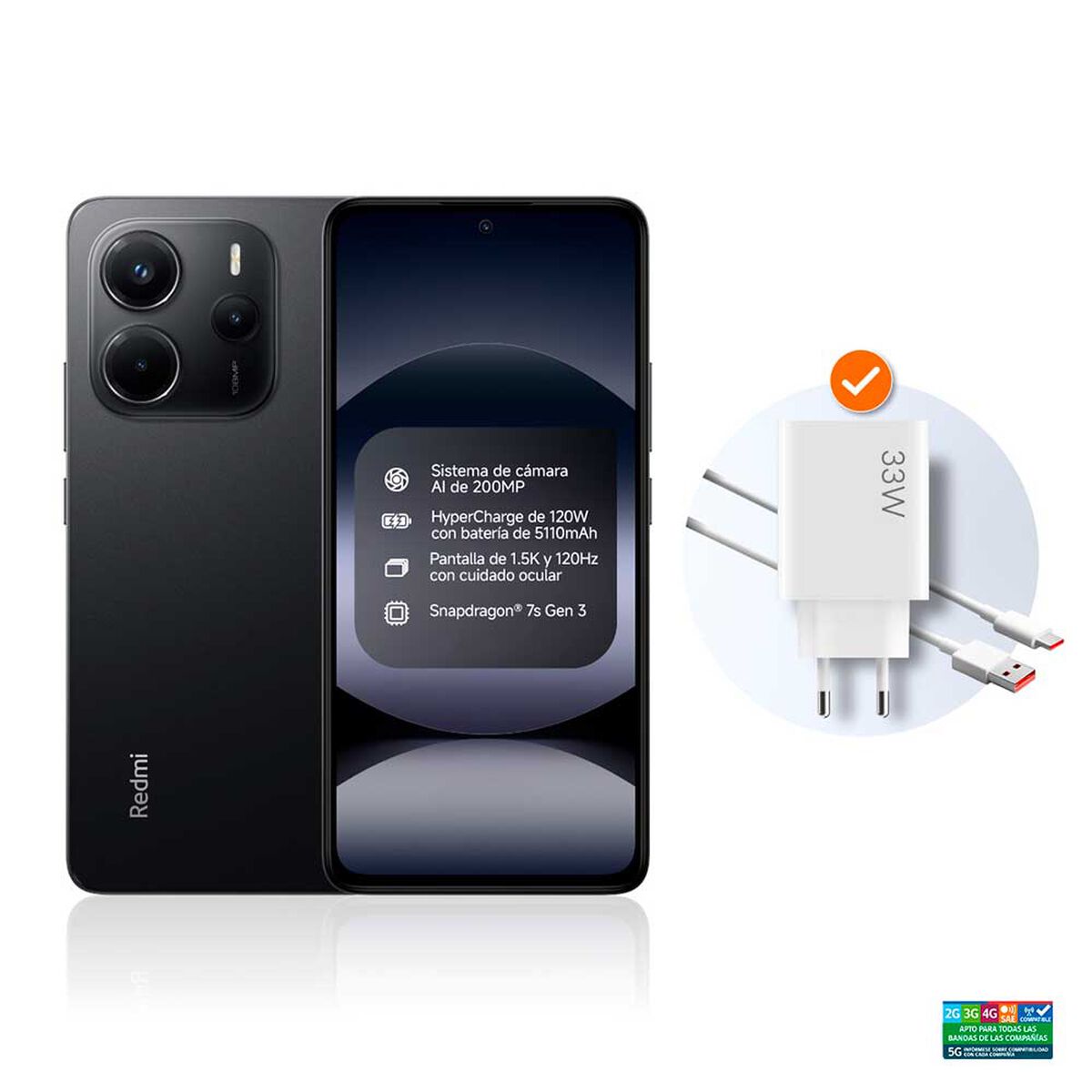 Celular Xiaomi Redmi Note 14 4G 256GB 6,67" Negro Liberado
