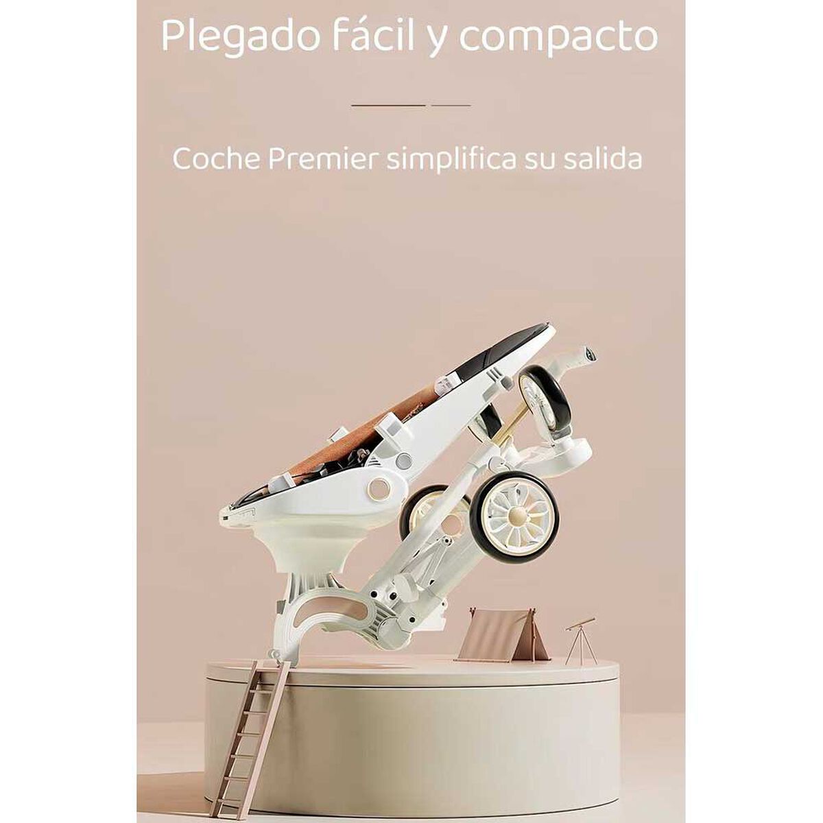 Coche de Paseo 360° 3 En 1 Reclinable Lubabycas Negro