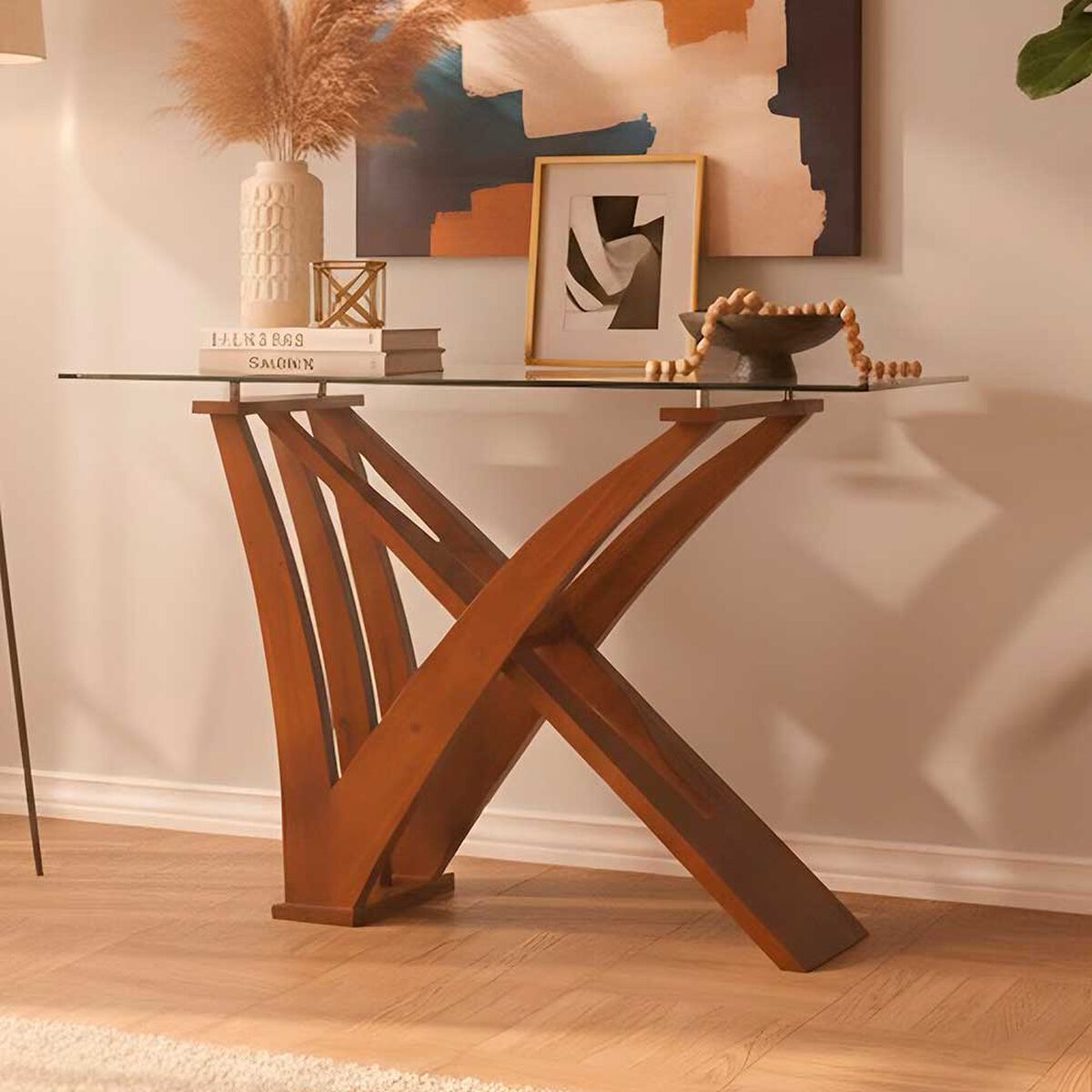 Mesa de Arrimo Living Factory Gaviota Nogal