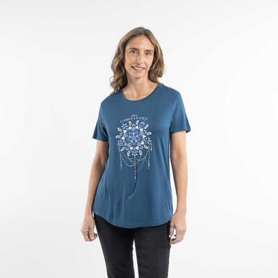 Polera Con Estampado Manga Corta Mujer Portman Club