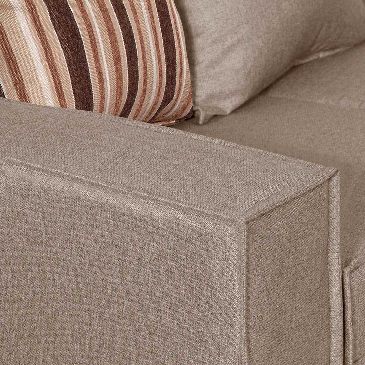 Sofá Seccional Ruzam Mobel Begoña 5 Cuerpos Lino Beige
